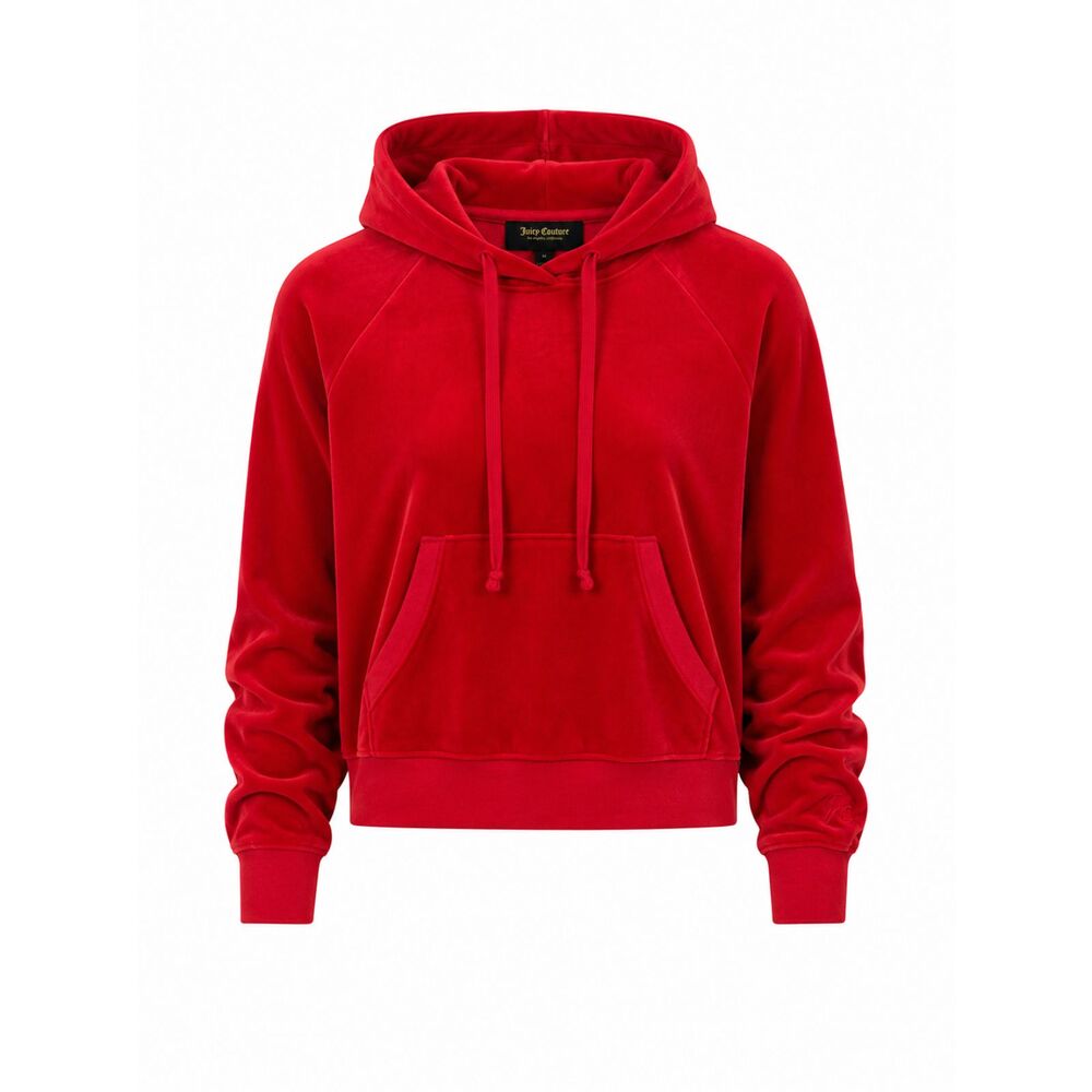 Juicy Couture Black Label Luxe Velour Red Hoodie Women's Medium Y2K